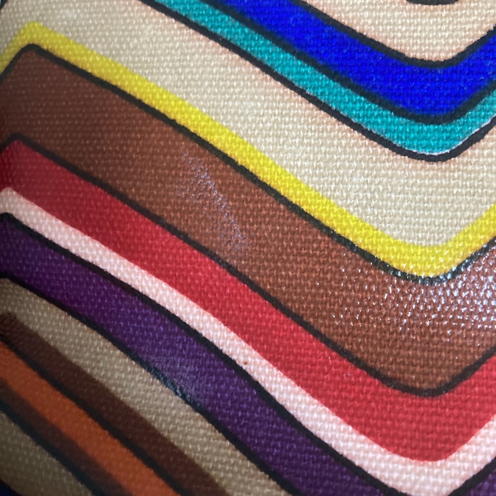 FOSSIL• 'Key-Per' Frame Cosmetics Case Zig Zag Retro - Picture 8 of 8